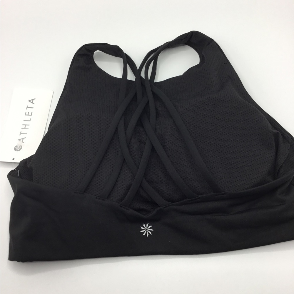 NWT Athleta Black High Neck Hyper Focused Bra - Picture 4 of 12